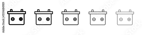Car Battery icon flat simple outline logo