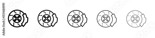 Car brake disk with caliper icon flat simple outline logo