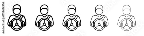 car driver icon flat simple outline logo