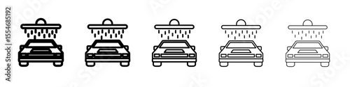Car wash shop icon flat simple outline logo