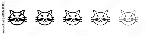 Cat icon flat simple outline logo
