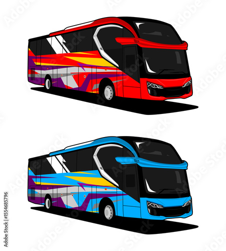 modern tour bus vector illustration