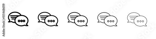 Chat icon flat simple outline logo