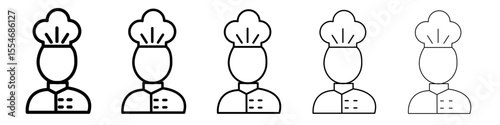 Chef icon flat simple outline logo