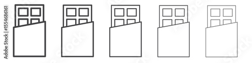 Chocolate bars icon flat simple outline logo