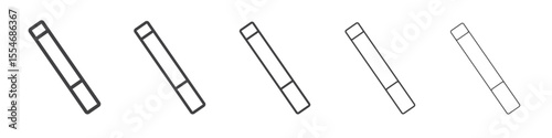 Cigarette icon flat simple outline logo