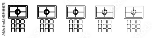 cinema audience icon flat simple outline logo