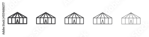 Circus icon flat simple outline logo
