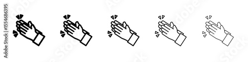 Clapping hand icon flat simple outline logo
