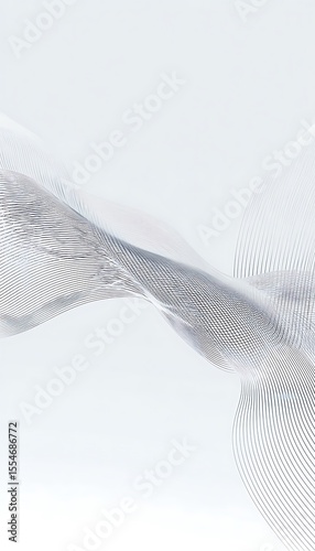 Minimalist white lines abstract smooth flowing