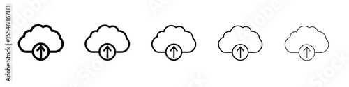 cloud upload icon flat simple outline logo