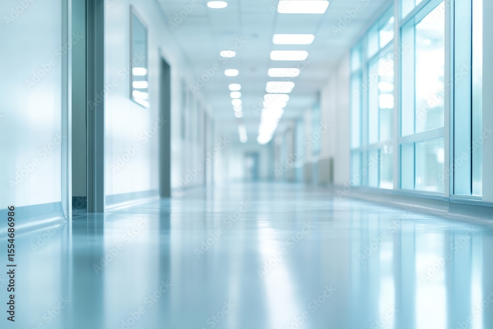 custom made wallpaper toronto digitalBlurred background of a hospital interior with an empty white corridor and panoramic windows. Abstract bokeh in a modern medical clinic