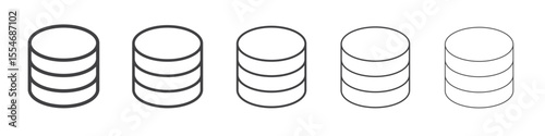 Coin stacks icon flat simple outline logo