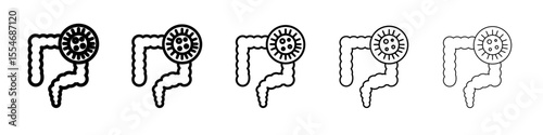 colorectral cancer icon flat simple outline logo