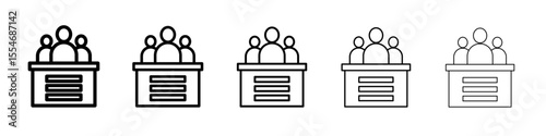 committee board icon flat simple outline logo