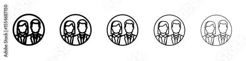 Company staff icon flat simple outline logo