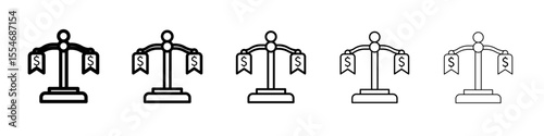 Compare price icon flat simple outline logo