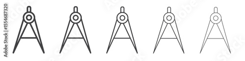 Compass icon flat simple outline logo