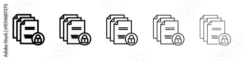 Confidential icon flat simple outline logo