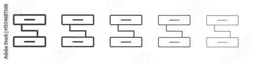 Connected icon flat simple outline logo