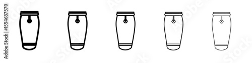 Conga drum icon flat simple outline logo
