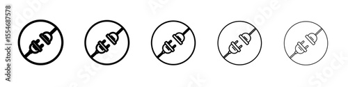 Connect plug icon flat simple outline logo