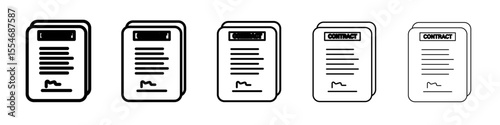 Contract icon flat simple outline logo
