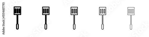 Cooking spatula icon flat simple outline logo