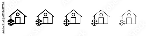 Cool home icon flat simple outline logo