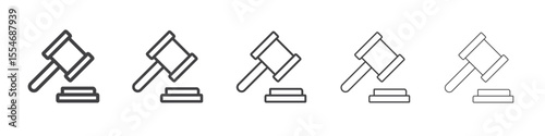 Court icon flat simple outline logo
