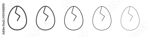 Cracked egg icon flat simple outline logo