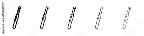 Crochet needle icon flat simple outline logo