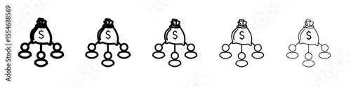 Crowdfunding icon flat simple outline logo