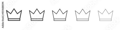 Crown icon flat simple outline logo