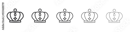 Crown icon flat simple outline logo