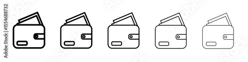 Cryptocurrency wallet icon flat simple outline logo