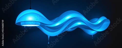 Abstract blue wave background with flowing lines and modern digital design