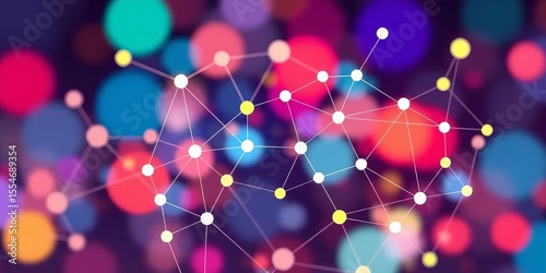 Abstract network nodes and connections; simple vector illustration, network,  communication