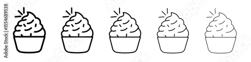 Cupcake icon flat simple outline logo
