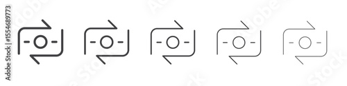 Currency exchange icon flat simple outline logo