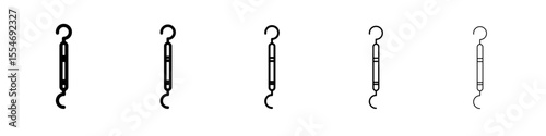 Dental pick icon flat simple outline logo