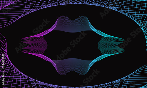 Spirograph abstract element on a black background