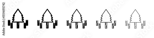 Destruction of forests icon flat simple outline logo
