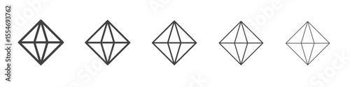 Diamond icon flat simple outline logo