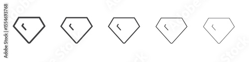Diamond icon flat simple outline logo