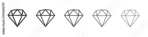 Diamond icon flat simple outline logo