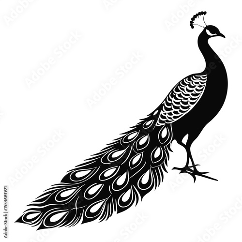 Majestic peacock in nature's living rainbow with iridescent feathers, symbolizing beauty, pride and grace in every dazzling step,