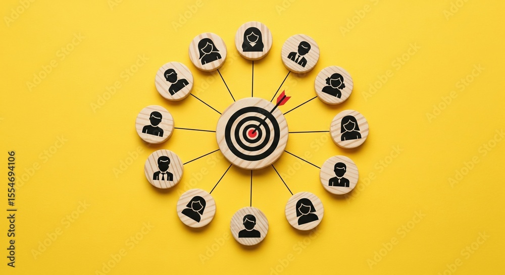 Fototapeta premium Target audience concept with customer segmentation icons