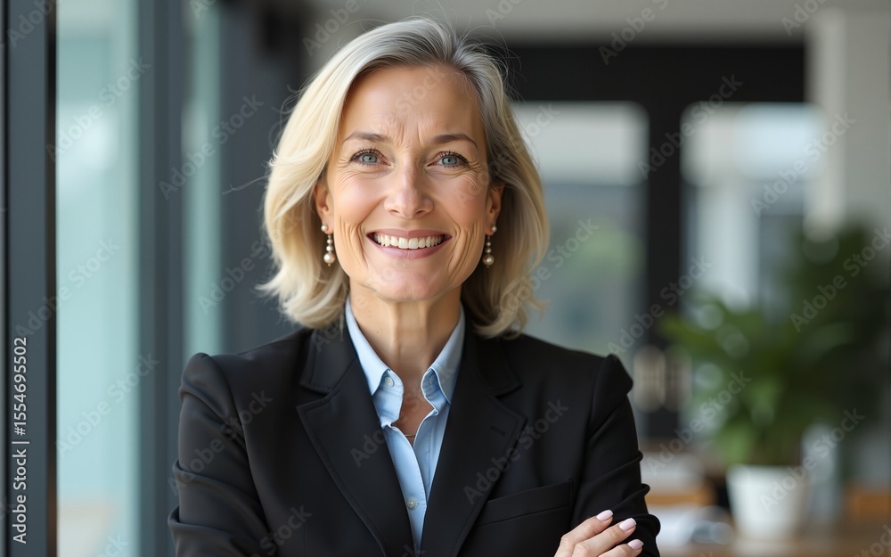 Smiling happy confident old mature professional business woman corporate leader, senior middle aged female executive, lady bank manager standing in office arms crossed looking at camera, portrait. Smiling happy confident old mature professional business woman corporate leader, senior middle aged female executive, lady bank manager standing in office arms crossed looking at camera, portrait.