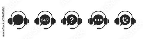 Customer support, customer service, assistance, call center, hotline, operator, staff, agent, service icons